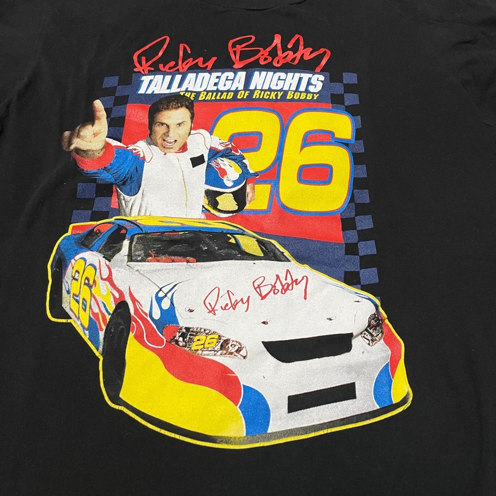 Talladega Nights Ricky Bobby 26 Movie Graphic T-Shirt Mens Size S Black